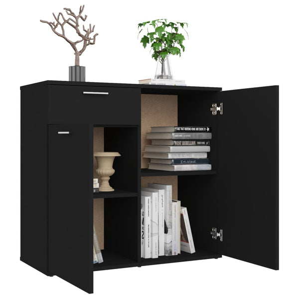 Sideboard Black 80X36x75 Cm Engineered Wood Sideboards & Buffets