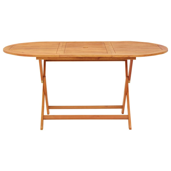 Folding Garden Table 160X85x75 Cm Solid Eucalyptus Wood Brown