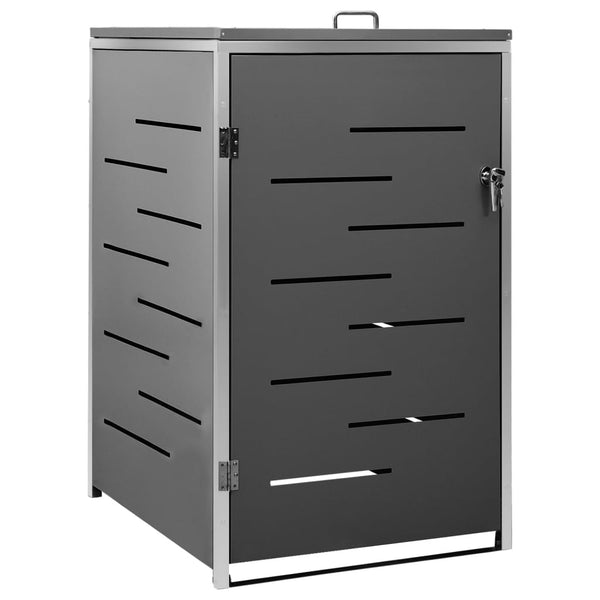 Single Wheelie Bin Shed 69X77.5X112.5 Cm Stainless Steel Sheds Summerhouses Carports