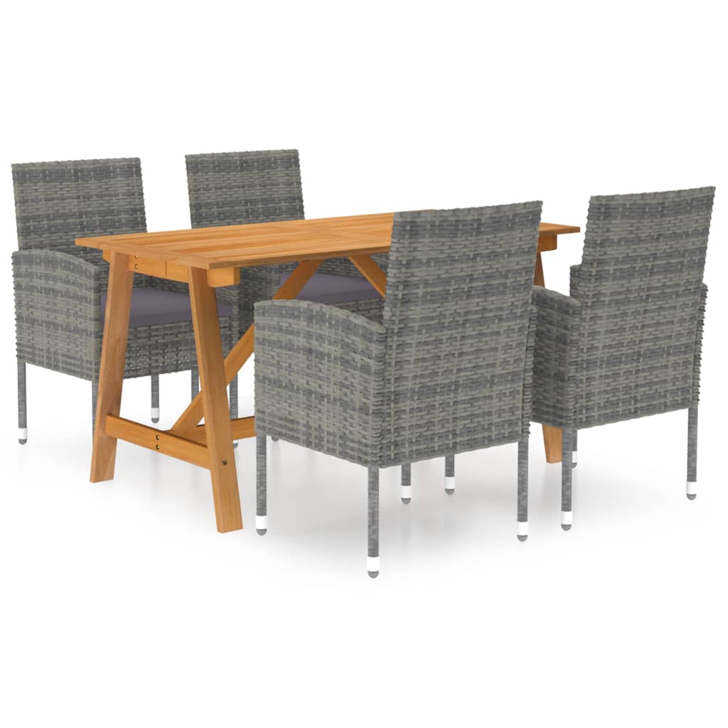 5 Piece Garden Dining Set Grey Outdoor Dining Sets