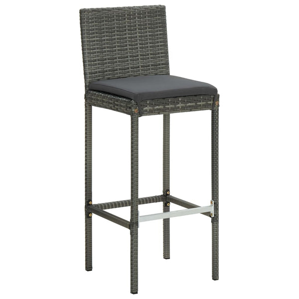 7 Piece Garden Bar Set With Cushions Grey Patio Furniture Sets