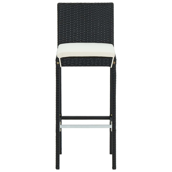 5 Piece Garden Bar Set With Cushions Black Patio Furniture Sets