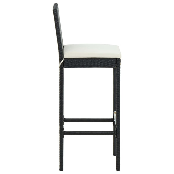 5 Piece Garden Bar Set With Cushions Black Patio Furniture Sets
