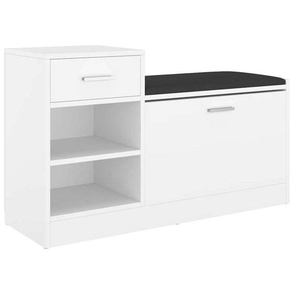Vidaxl Shoe Bench White 94.5X31x57 Cm Engineered Wood Benches