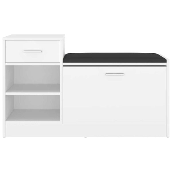 Vidaxl Shoe Bench White 94.5X31x57 Cm Engineered Wood Benches