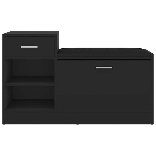 Vidaxl Shoe Bench Black 94.5X31x57 Cm Engineered Wood Benches