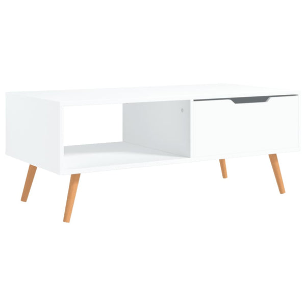 Coffee Table White 100X49.5X43 Cm Engineered Wood Coffee Tables