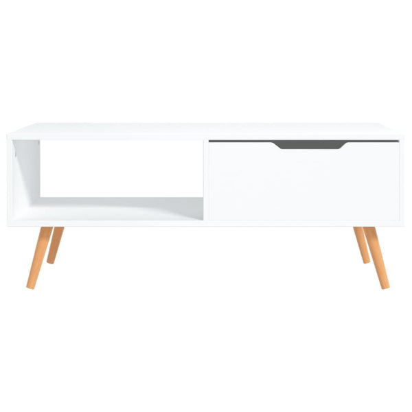 Coffee Table White 100X49.5X43 Cm Engineered Wood Coffee Tables