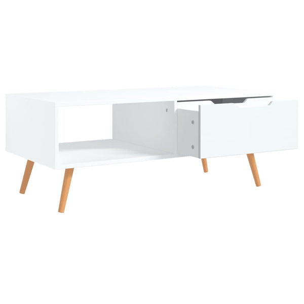 Coffee Table White 100X49.5X43 Cm Engineered Wood Coffee Tables