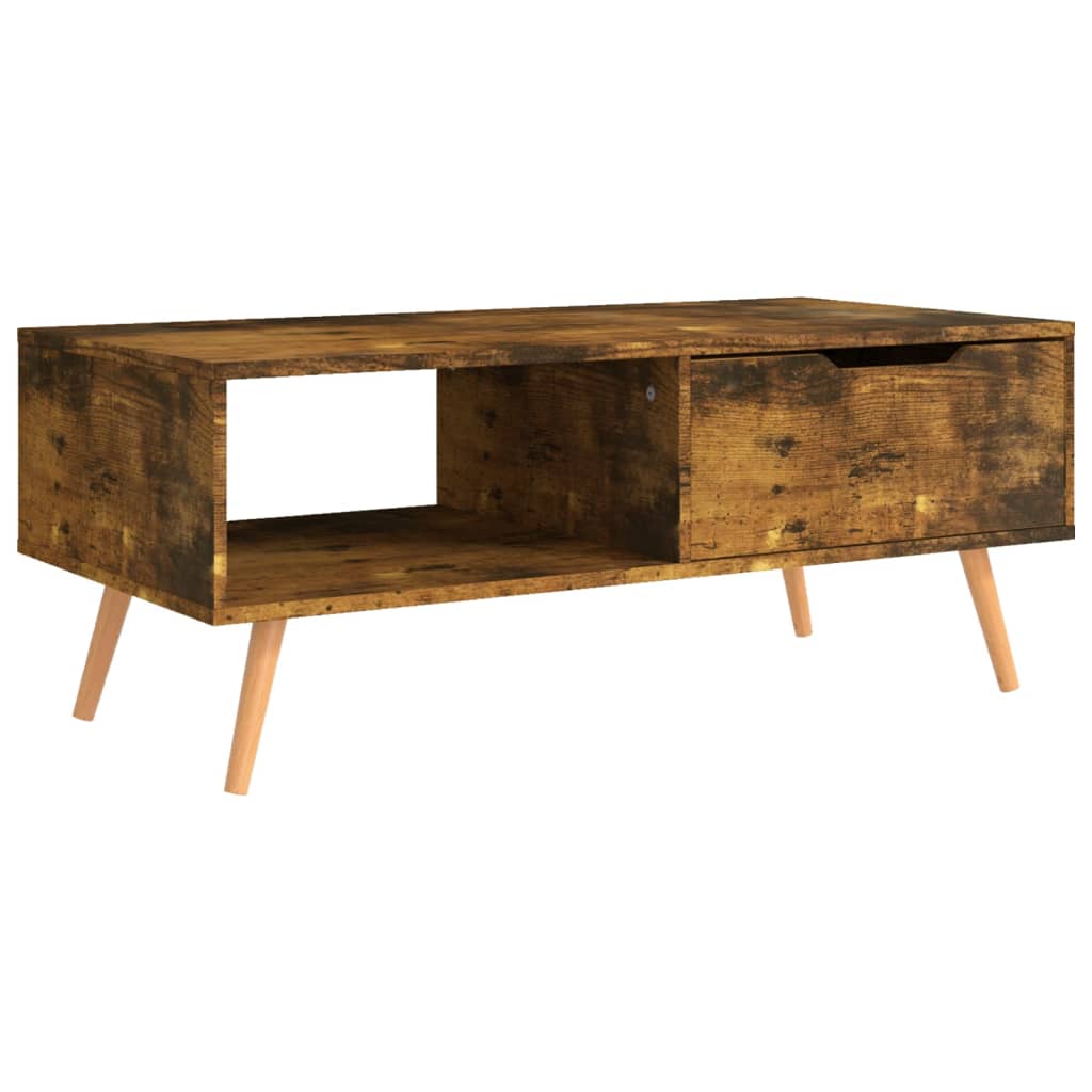 Coffee Table Smoked Oak 100X49.5X43 Cm Engineered Wood Coffee Tables