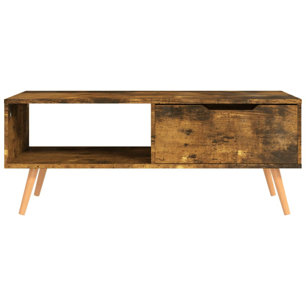 Coffee Table Smoked Oak 100X49.5X43 Cm Engineered Wood Coffee Tables