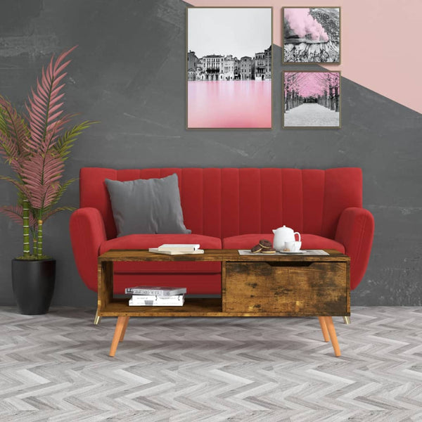 Coffee Table Smoked Oak 100X49.5X43 Cm Engineered Wood Coffee Tables