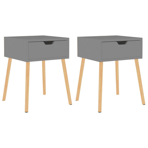 Bedside Cabinets 2 Pcs Grey 40X40x56 Cm Engineered Wood Bedside Tables