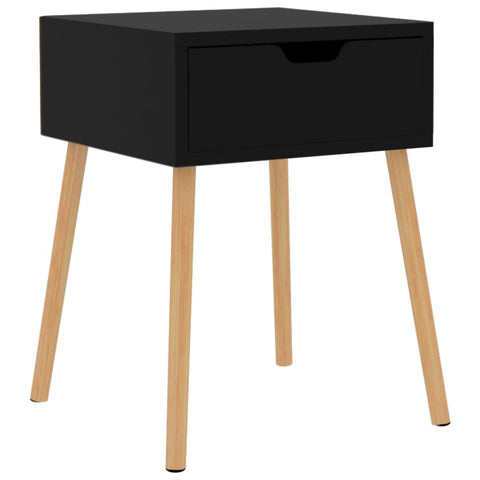 Bedside Cabinet High Gloss Black 40X40x56 Cm Engineered Wood Bedside Tables