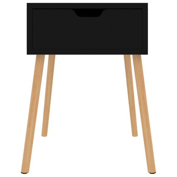 Bedside Cabinet High Gloss Black 40X40x56 Cm Engineered Wood Bedside Tables