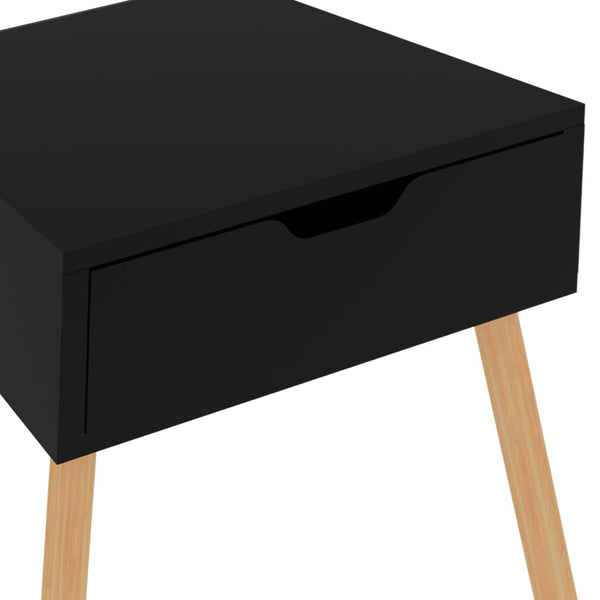 Bedside Cabinet High Gloss Black 40X40x56 Cm Engineered Wood Bedside Tables