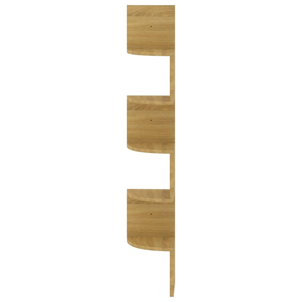 Wall Corner Shelf Sonoma Oak 19X19x123 Cm Engineered Wood Wall Shelves