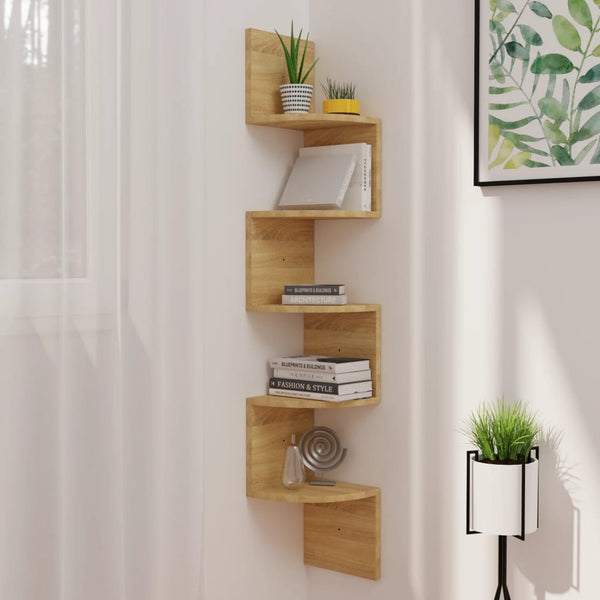 Wall Corner Shelf Sonoma Oak 19X19x123 Cm Engineered Wood Wall Shelves