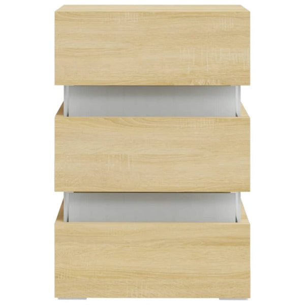 Bedside Tables Led Bedside Cabinet 45X35x67 Cm Engineered Wood