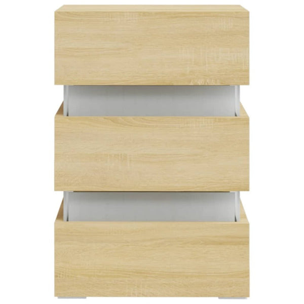 Led Bedside Cabinet 45X35x67 Cm Engineered Wood