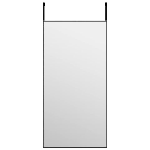 Door Mirror Black 40X80 Cm Glass And Aluminium Mirrors