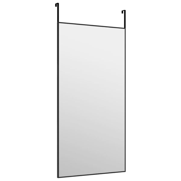 Door Mirror Black 40X80 Cm Glass And Aluminium Mirrors