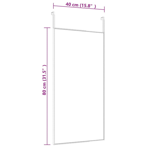 Door Mirror Black 40X80 Cm Glass And Aluminium Mirrors