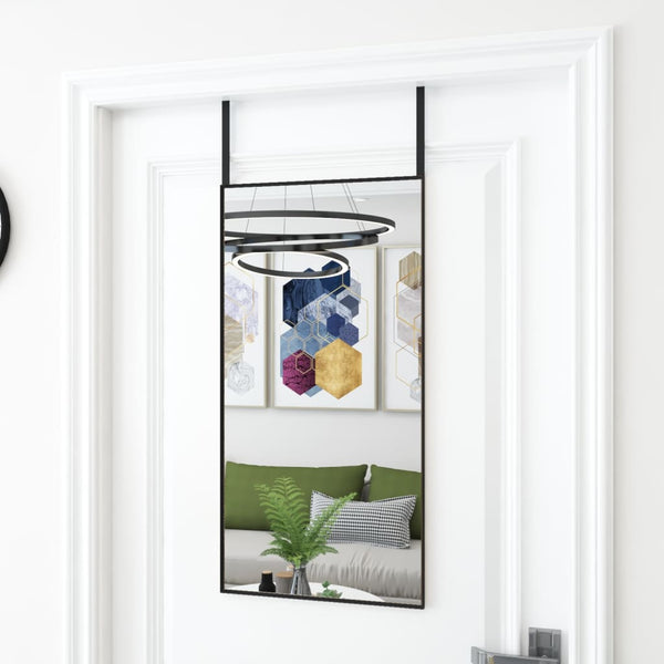 Door Mirror Black 40X80 Cm Glass And Aluminium Mirrors