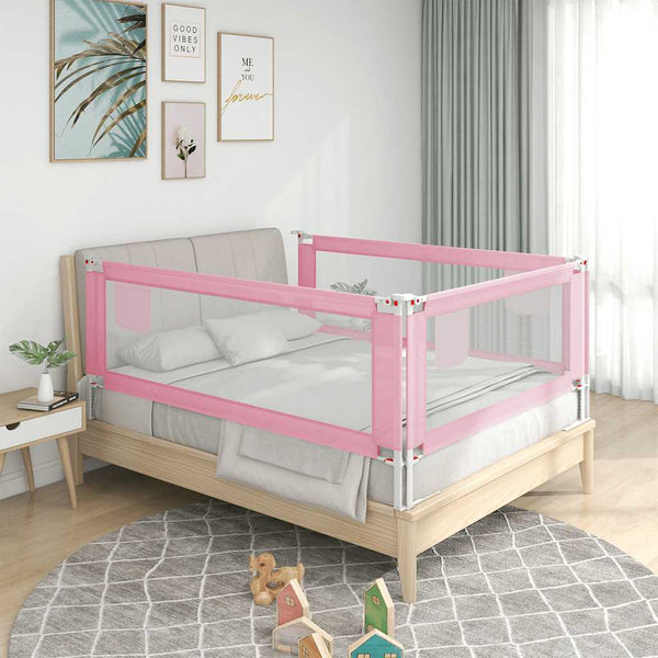 Vidaxl Toddler Safety Bed Rail Pink 90X25 Cm Fabric Bed Guards