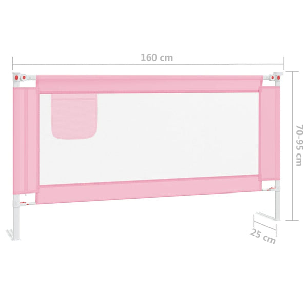 Toddler Safety Bed Rail Blue Or Pink Fabric