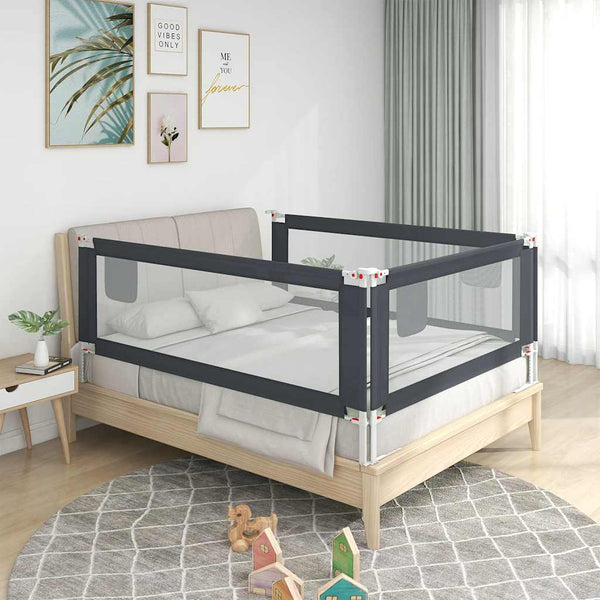 Vidaxl Toddler Safety Bed Rail Dark Grey 90X25 Cm Fabric Bed Guards