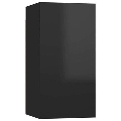 Tv Cabinet High Gloss Black 30.5X30x60 Cm Engineered Wood