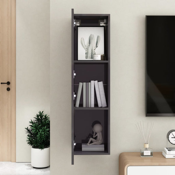 Tv Cabinet High Gloss Grey 30.5X30x110 Cm Engineered Wood Tv Stands & Entertainment Units