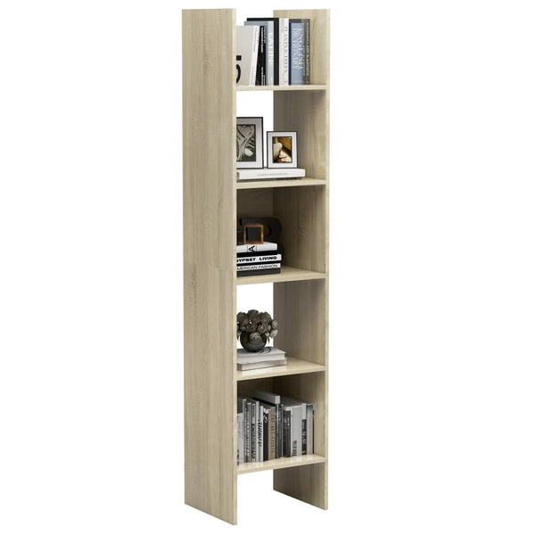 Vidaxl Book Cabinet Sonoma Oak 40X35x180 Cm Engineered Wood Bookshelves