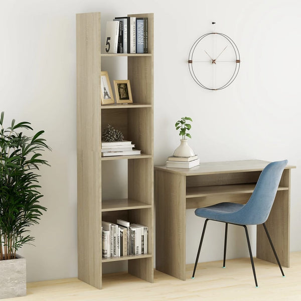 Vidaxl Book Cabinet Sonoma Oak 40X35x180 Cm Engineered Wood Bookshelves