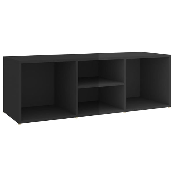 Shoe Storage Bench High Gloss Black 105X35x35 Cm Engineered Wood Shoe Organisers