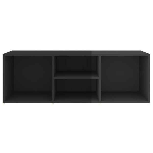 Shoe Storage Bench High Gloss Black 105X35x35 Cm Engineered Wood Shoe Organisers
