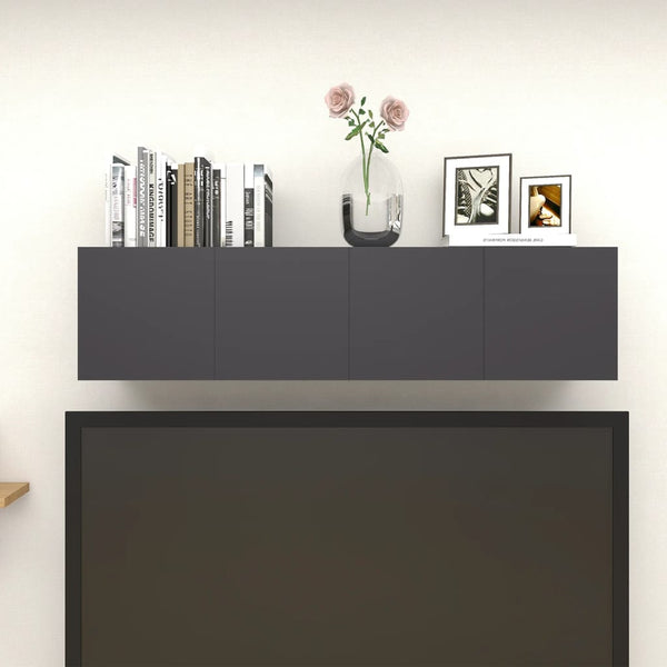 Wall Mounted Tv Cabinets 4 Pcs Grey 30.5X30x30 Cm Tv Stands & Entertainment Units