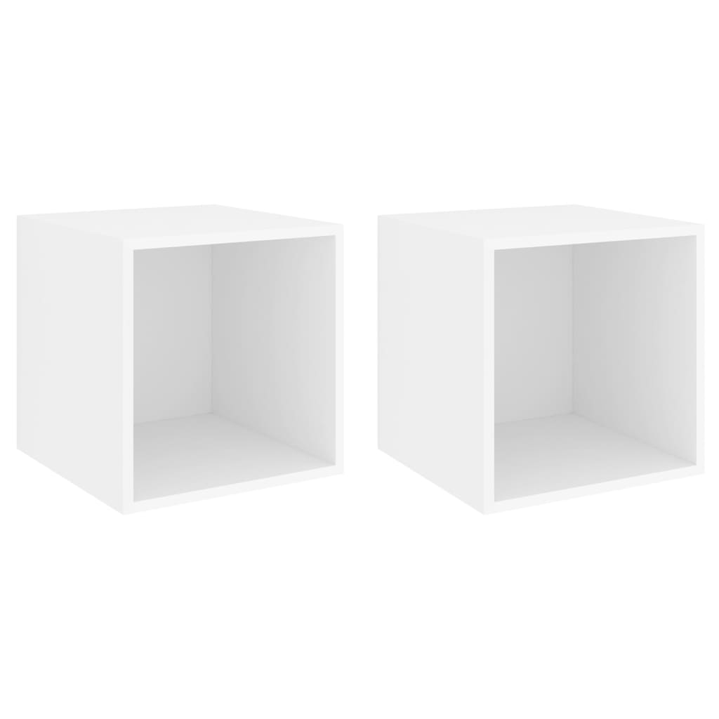 Wall Cabinets 2 Pcs White 37X37x37 Cm Engineered Wood Bookshelves