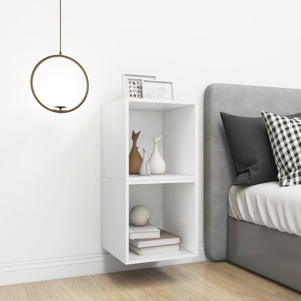 Wall Cabinets 2 Pcs White 37X37x37 Cm Engineered Wood Bookshelves