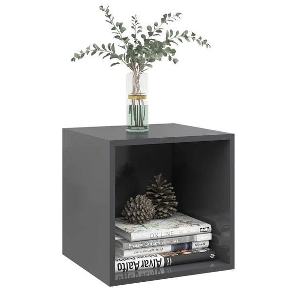 Wall Cabinet Grey 37X37x37 Cm Engineered Wood Bookshelves