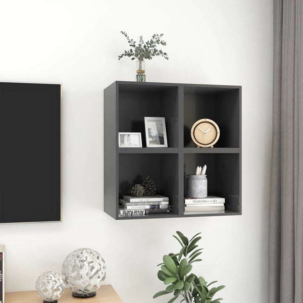 Wall Cabinets 4 Pcs Grey 37X37x37 Cm Engineered Wood Bookshelves