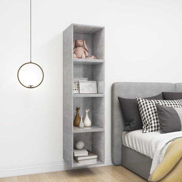 Wall Cabinet Concrete Grey 37X37x37 Cm Engineered Wood Bookshelves