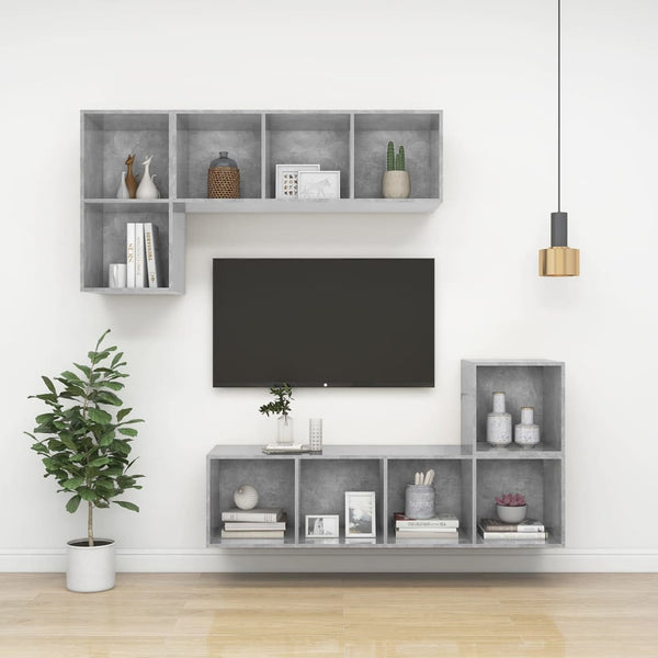 Wall Cabinet Concrete Grey 37X37x37 Cm Engineered Wood Bookshelves