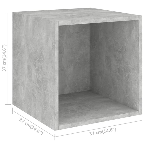 Wall Cabinet Concrete Grey 37X37x37 Cm Engineered Wood Bookshelves