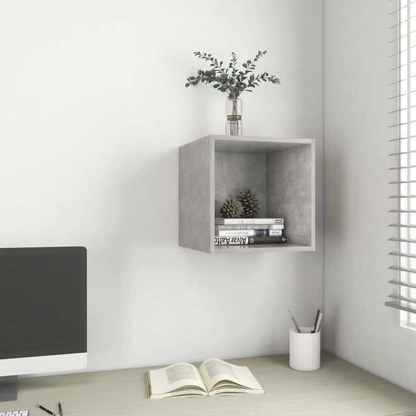 Wall Cabinet Concrete Grey 37X37x37 Cm Engineered Wood Bookshelves