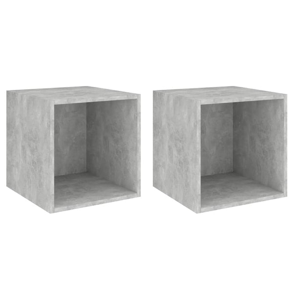 Wall Cabinets 2 Pcs Concrete Grey 37X37x37 Cm Engineered Wood Bookshelves