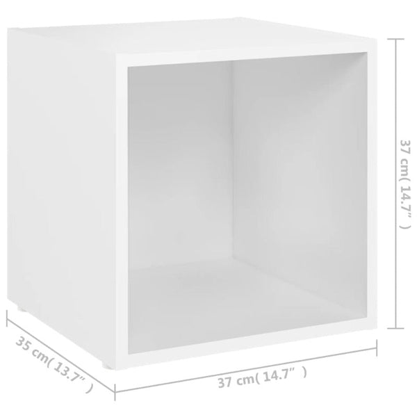 Tv Cabinet White 37X35x37 Cm Engineered Wood