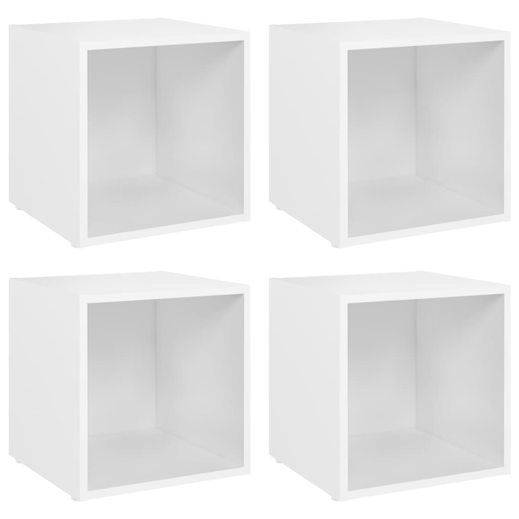 Tv Cabinets 4 Pcs White 37X35x37 Cm Engineered Wood Tv Stands & Entertainment Units