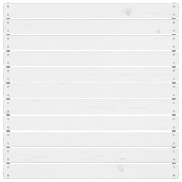 Garden Footstool 70X70x30 Cm White Solid Pinewood Ottomans Footstools & Poufs